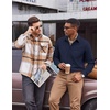 image:imageCOOFANDY Mens Waffle Shirt Jacket Casual Overshirt Long Sleeve Lightweight Textured Shacket with PocketNavy Blue