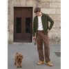 image:imageCOOFANDY Mens Waffle Shirt Jacket Casual Overshirt Long Sleeve Lightweight Textured Shacket with PocketOlive