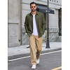 image:imageCOOFANDY Mens Waffle Shirt Jacket Casual Overshirt Long Sleeve Lightweight Textured Shacket with PocketOlive