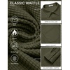 image:imageCOOFANDY Mens Waffle Shirt Jacket Casual Overshirt Long Sleeve Lightweight Textured Shacket with PocketOlive