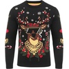 image:imageCOOFANDY Ugly Christmas and Halloween Sweater Mens Crewneck PulloverBlack  Cool Reindeer