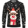 image:imageCOOFANDY Ugly Christmas and Halloween Sweater Mens Crewneck PulloverBlack  Cute Reindeer
