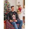 image:imageCOOFANDY Ugly Christmas and Halloween Sweater Mens Crewneck PulloverBlack  Cute Reindeer