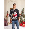 image:imageCOOFANDY Ugly Christmas and Halloween Sweater Mens Crewneck PulloverBlack  Santa Beer