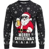 image:imageCOOFANDY Ugly Christmas and Halloween Sweater Mens Crewneck PulloverBlack  Santa Beer
