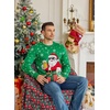 image:imageCOOFANDY Ugly Christmas and Halloween Sweater Mens Crewneck PulloverBright Green  Santa Beer