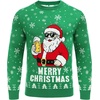 image:imageCOOFANDY Ugly Christmas and Halloween Sweater Mens Crewneck PulloverBright Green  Santa Beer