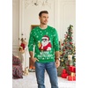 image:imageCOOFANDY Ugly Christmas and Halloween Sweater Mens Crewneck PulloverBright Green  Santa Beer