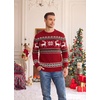 image:imageCOOFANDY Ugly Christmas and Halloween Sweater Mens Crewneck PulloverBurgundy  Vintage Reindeer