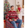 image:imageCOOFANDY Ugly Christmas and Halloween Sweater Mens Crewneck PulloverBurgundy  Vintage Reindeer