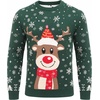 image:imageCOOFANDY Ugly Christmas and Halloween Sweater Mens Crewneck PulloverGreen  Cute Reindeer