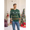 image:imageCOOFANDY Ugly Christmas and Halloween Sweater Mens Crewneck PulloverGreen  Reindeer Snowflake