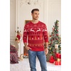 image:imageCOOFANDY Ugly Christmas and Halloween Sweater Mens Crewneck PulloverRed  Reindeer Snowflake