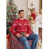 image:imageCOOFANDY Ugly Christmas and Halloween Sweater Mens Crewneck PulloverRed  Reindeer Snowflake