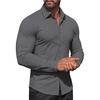 image:imageCOOFANDY Men Muscle Stretch Dress Shirts Long Sleeve Casual Button Up ShirtDark Grey
