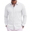 image:imageCOOFANDY Mens Casual Button Down Shirts Long Sleeve Vintage Denim ShirtWhite