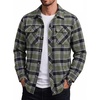 image:imageCOOFANDY Mens Flannel Shirts Plaid Jacket Casual Button Down ShirtDark Green