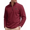 image:imageCOOFANDY Mens Fleece Quarter Zip Pullover Mock Neck Long Sleeve SweatshirtWine Red