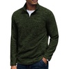 image:imageCOOFANDY Mens Fleece Quarter Zip Sweatshirt Long Sleeve Pullover SweatshirtArmy Green