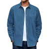 image:imageCOOFANDY Mens Heavyweight Denim Shirt Long Sleeve Button Down Jean JacketSlate Blue
