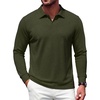 image:imageCOOFANDY Mens Knit Polo Shirts Casual Long Sleeve Polo Sweater Golf ShirtsArmy Green