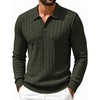 image:imageCOOFANDY Mens Polo Sweater Long Sleeve Classic Twisted Knitted PulloverArmy Green