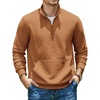 image:imageCOOFANDY Mens Quarter Zip Pullover Long Sleeve Sweatshirt Kangaroo PocketLight Brown