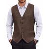 image:imageCOOFANDY Mens Suit Vest Business Casual Dress Vest Wedding Prom WaistcoatBrown