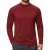 image:imageCOOFANDY Mens Thermal Long Sleeve Shirt Mock Turtleneck Fleece Base LayerBurgundy
