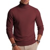 image:imageCOOFANDY Mens Turtleneck Sweater Casual Knitted Pullover SweaterWine Red
