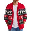 image:imageCOOFANDY Mens Ugly Christmas Sweater Knitted Christmas Cardigan SweaterRed Green and White Reindeersnowflake