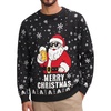 image:imageCOOFANDY Ugly Christmas and Halloween Sweater Mens Crewneck PulloverBlack  Santa Beer