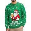 image:imageCOOFANDY Ugly Christmas and Halloween Sweater Mens Crewneck PulloverBright Green  Santa Beer