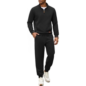 image:imageCOOFANDY Mens 2 Piece Tracksuit Sets Casual Quarter Zip Athletic SweatsuitBlack
