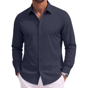 image:imageCOOFANDY Mens Casual Button Down Shirts Long Sleeve Vintage Denim ShirtNavy Blue