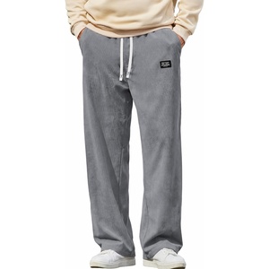 image:imageCOOFANDY Mens Casual Corduroy Pants Baggy Sweatpants Loose Fit Wide LegDark Grey