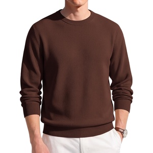 image:imageCOOFANDY Mens Crewneck Sweater Lightweight Ribbed Knit Pullover SweatersBrown