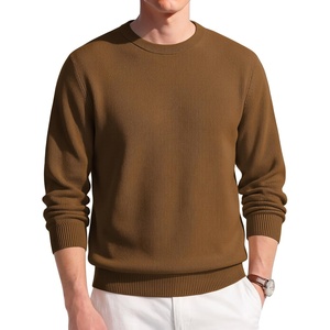 image:imageCOOFANDY Mens Crewneck Sweater Lightweight Ribbed Knit Pullover SweatersLight Brown