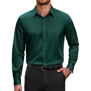 image:imageCOOFANDY Mens Dress Shirts Long Sleeve Wrinkle Free Stretch Button Down Shirts Formal Business ShirtsDark Green