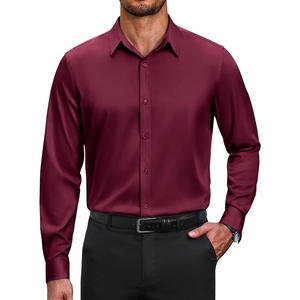 image:imageCOOFANDY Mens Dress Shirts Long Sleeve Wrinkle Free Stretch Button Down Shirts Formal Business ShirtsDark Red