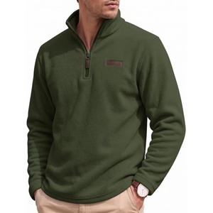 image:imageCOOFANDY Mens Fleece Quarter Zip Pullover Mock Neck Long Sleeve SweatshirtArmy Green