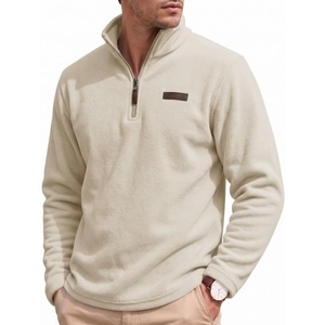 image:imageCOOFANDY Mens Fleece Quarter Zip Pullover Mock Neck Long Sleeve SweatshirtBeige