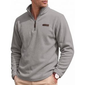 image:imageCOOFANDY Mens Fleece Quarter Zip Pullover Mock Neck Long Sleeve SweatshirtLight Gray