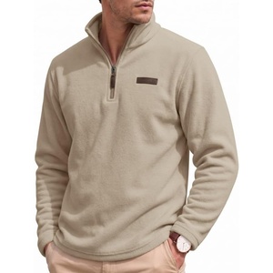 image:imageCOOFANDY Mens Fleece Quarter Zip Pullover Mock Neck Long Sleeve SweatshirtMoon Gray