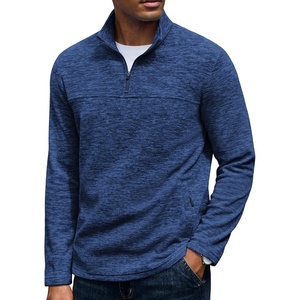 image:imageCOOFANDY Mens Fleece Quarter Zip Sweatshirt Long Sleeve Pullover SweatshirtBdenim Blue
