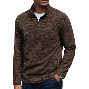image:imageCOOFANDY Mens Fleece Quarter Zip Sweatshirt Long Sleeve Pullover SweatshirtBrown