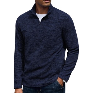 image:imageCOOFANDY Mens Fleece Quarter Zip Sweatshirt Long Sleeve Pullover SweatshirtDark Blue