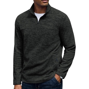 image:imageCOOFANDY Mens Fleece Quarter Zip Sweatshirt Long Sleeve Pullover SweatshirtDark Gray