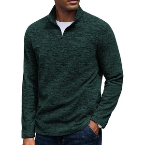 image:imageCOOFANDY Mens Fleece Quarter Zip Sweatshirt Long Sleeve Pullover SweatshirtLake Green