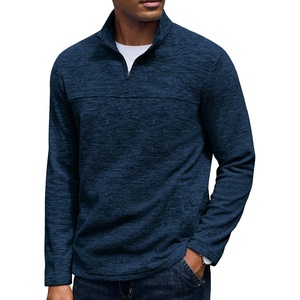 image:imageCOOFANDY Mens Fleece Quarter Zip Sweatshirt Long Sleeve Pullover SweatshirtNavy Blue